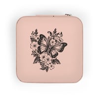 Image 3 of Butterfly and flowers Jewelry Travel Case