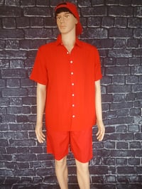 Image 4 of Men's fancy red short set size L, XL, 2XL, and 3XL