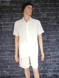 Image 3 of Mens white casual short sets size L, XL, XXL,  and XXXL