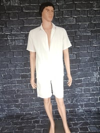 Image 5 of Mens white casual short sets size L, XL, XXL,  and XXXL