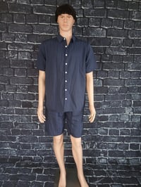 Image 1 of Men's Navy blue sophisticated blue short set size L, XL, 2XL, 3XL