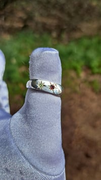 Image 1 of Garnet and Peridot Star Ring