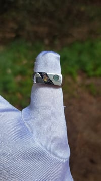 Image 1 of Blue goldstone, Ethiopian Opal and Turquoise ~~ Inlay Ring