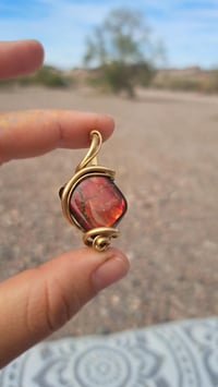 Image 2 of Red Ammolite in Brass