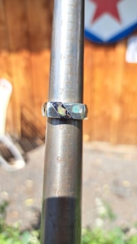 Image 2 of Blue goldstone, Ethiopian Opal and Turquoise ~~ Inlay Ring