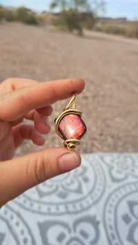 Image 3 of Red Ammolite in Brass