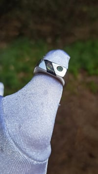 Image 3 of Blue goldstone, Ethiopian Opal and Turquoise ~~ Inlay Ring