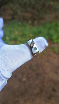 Image 4 of Blue goldstone, Ethiopian Opal and Turquoise ~~ Inlay Ring