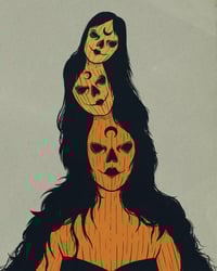 demon pumpkin stack 8x10 print