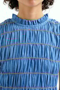 Image 4 of VESTIDO CORTO CHAMBRAY AZUL