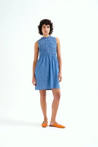 Image 3 of VESTIDO CORTO CHAMBRAY AZUL