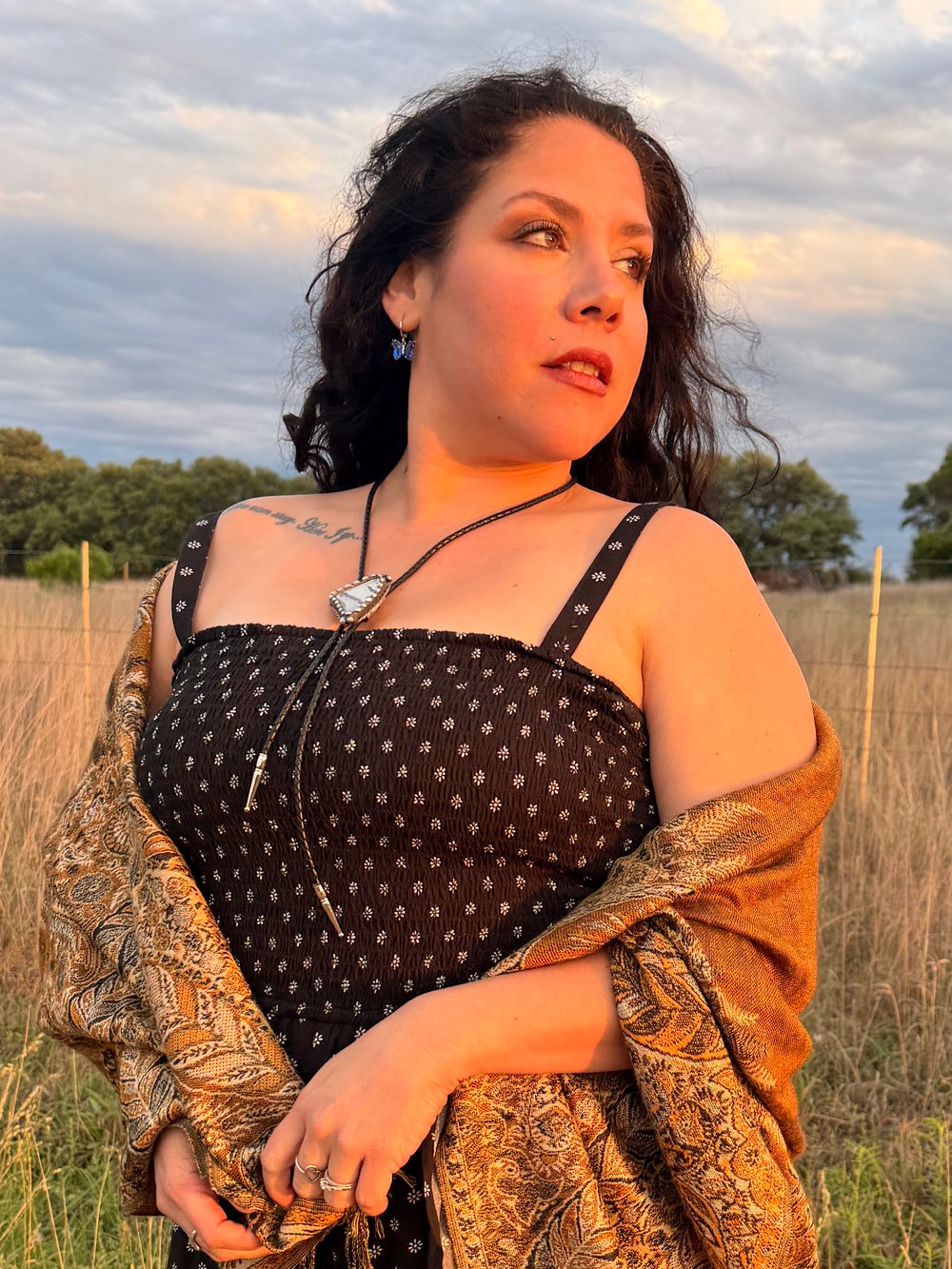 Image of Butterfly Wing Stained Glass Bolo Tie