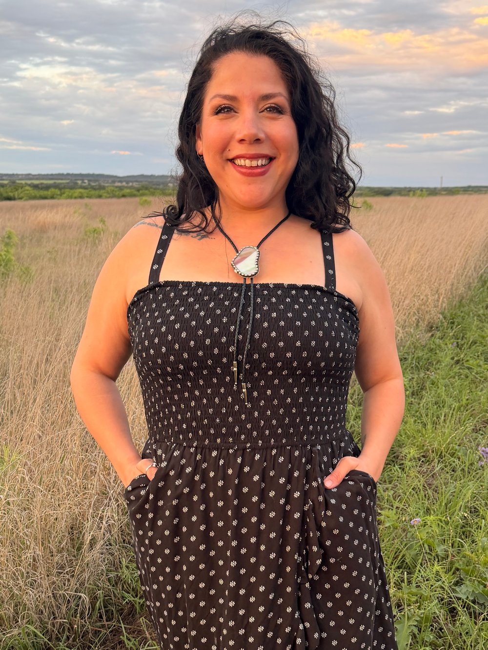 Image of Vintage Barn Glass Bolo Tie