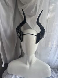 Image 2 of Filagree Succubus Horns | Silver | Large