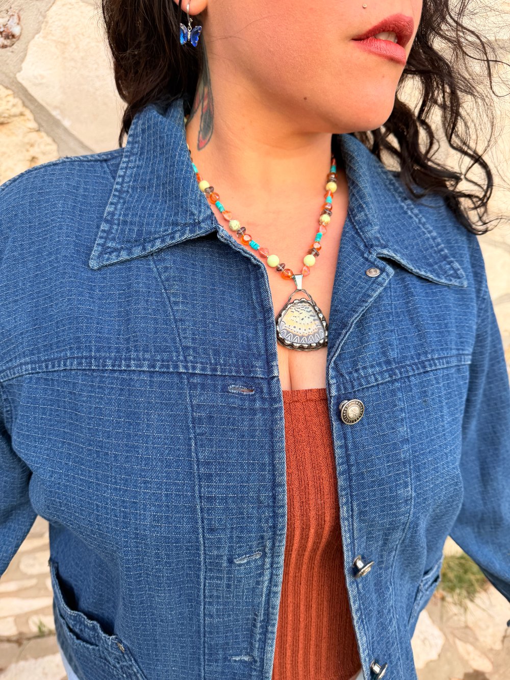 Image of Hand Stamped Denim Chore Jacket — Yucca & Agave