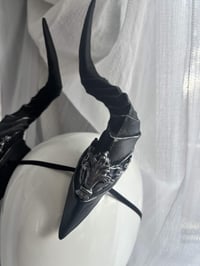 Image 4 of Filagree Succubus Horns | Silver Glitter | L