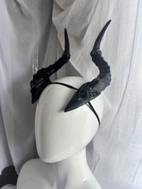 Image 2 of Filagree Succubus Horns | Silver Glitter | L