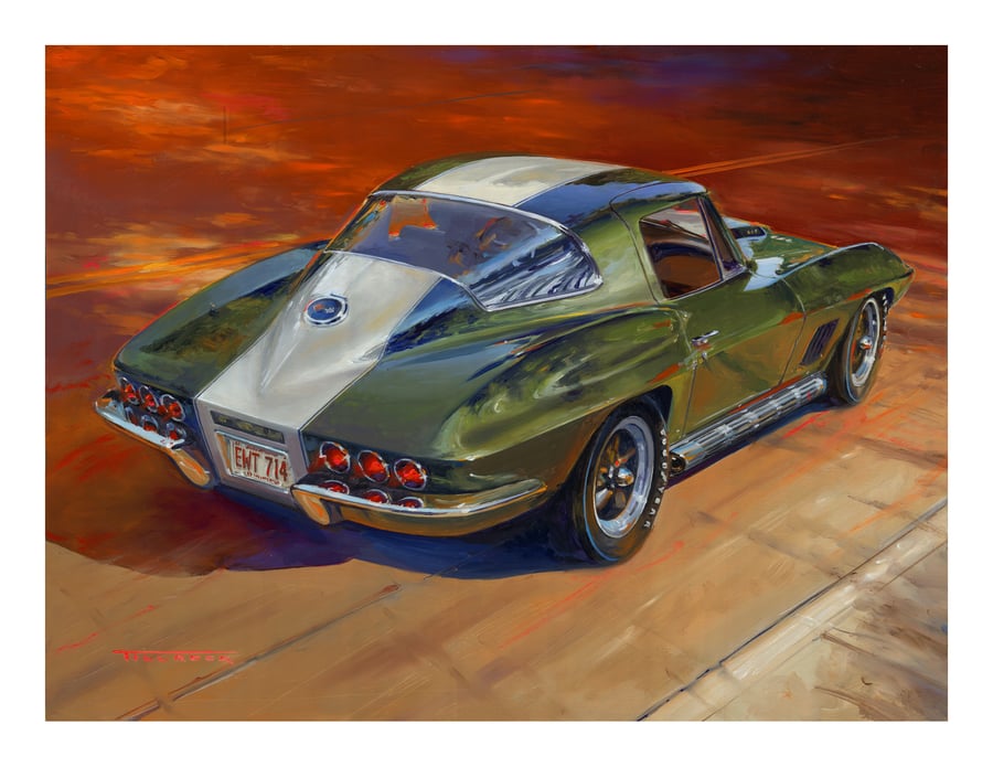 Image of 67 Big Block Corvette Painting Prints (18"x24")  Signed & Numbered Giclee' 