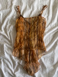 Image 2 of Vintage Y2K asymmetrical hem boho cami with sparkle detail and sequin detail on bust 