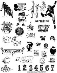 Image 1 of Post Card/Hula Dancer/Patriotic Rubber Stamps P110