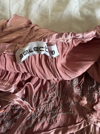 Image 4 of Vintage Y2K rare dusty pink crinkle cami with gun mental grey embellishment and micromesh hem