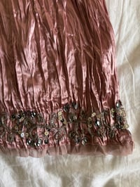 Image 5 of Vintage Y2K rare dusty pink crinkle cami with gun mental grey embellishment and micromesh hem