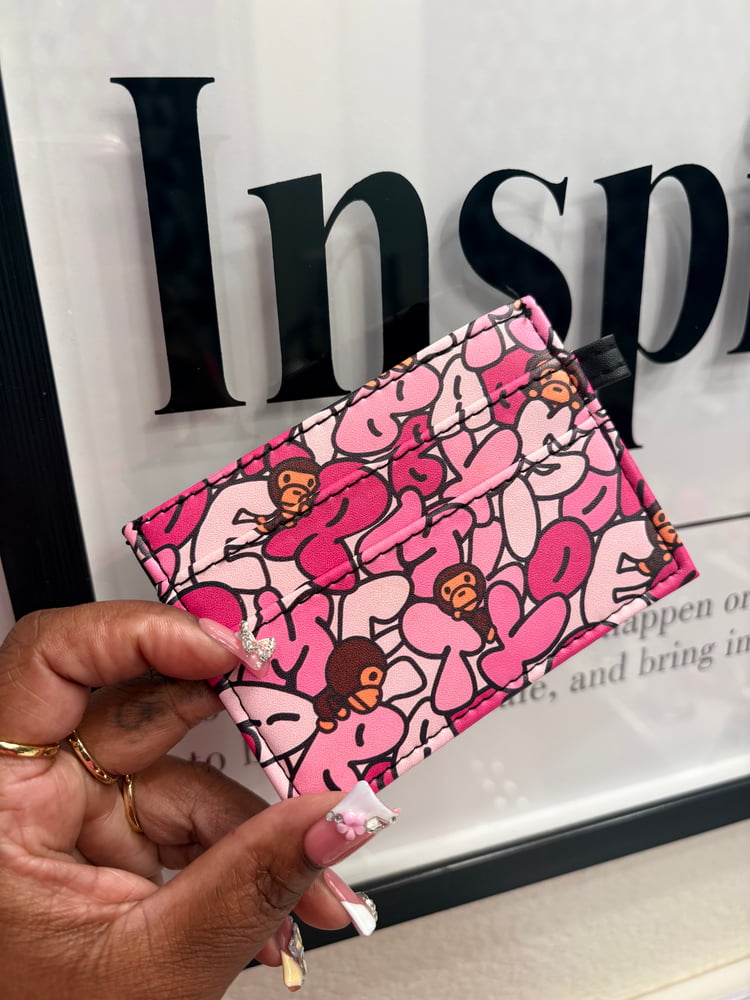 Image of Bape Pink Card Wallet