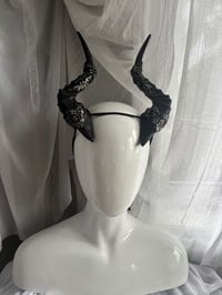 Image 1 of Filagree Succubus Horns | Silver wash | Large