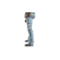 Image 3 of Embellish Light Blue Hawk Cargo Jeans