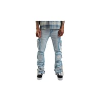 Image 2 of Embellish Light Blue Hawk Cargo Jeans