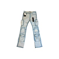 Image 1 of Embellish Light Blue Hawk Cargo Jeans