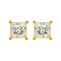 Image 2 of Moissanite Princess Cut Stud Earrings