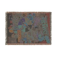 Image 2 of Woven Blanket - Cozy Puzzle Collage Throw for Game Night & Family Rooms