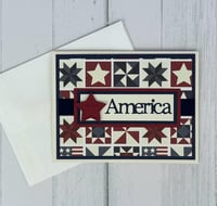Image 2 of Patriotic Card Making Kit for Adults to DIY 6 Rustic Americana Greeting Cards for the 4th of July