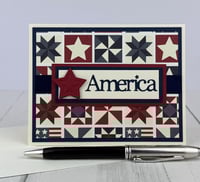 Image 3 of Patriotic Card Making Kit for Adults to DIY 6 Rustic Americana Greeting Cards for the 4th of July