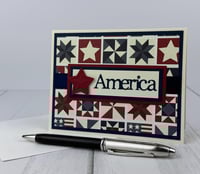 Image 4 of Patriotic Card Making Kit for Adults to DIY 6 Rustic Americana Greeting Cards for the 4th of July