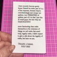 Image 2 of Fake Ass Crabs and How to Identify Them: An Illustrated Guide, mini zine