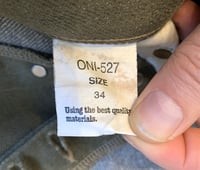 Image 12 of Oni denim 527 secret denim green dye selvedge jeans, made in Japan, size 34