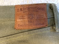 Image 10 of Oni denim 527 secret denim green dye selvedge jeans, made in Japan, size 34