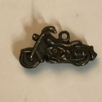 Image 2 of Vintage sterling silver motorcycle charm, stamped .925 with hallmarks 