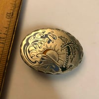 Image 1 of Small sunrise beach scene belt buckle 