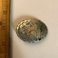 Image 2 of Small sunrise beach scene belt buckle 
