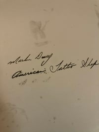 Image 3 of 1980’s hand drawn tattoo flash sheet Markus Dewey panther signed