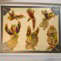 Image 1 of 1970’s hand colored pork chop flash board with reverse