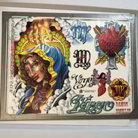 Image 3 of 1970’s hand colored pork chop flash board with reverse