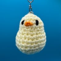Yellow Crochet Duck Keychain 