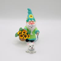 Image 1 of Fergus with sunflowers and Fannie the westie