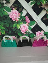 Image 1 of Womens Hot pink, Green, and Black pocketbooks 