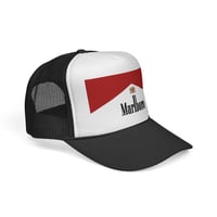 Image 2 of Vintage Marlboro Cigarette Trucker Hat - Retro Vintage Cigarette Cap