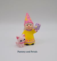 Image 1 of Pammy the gnome and Petals the kitty 